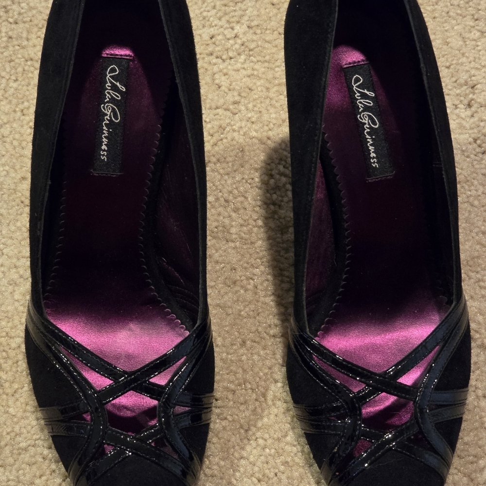 Lulu Guiness Ramona pump Suede black  heel shoe size EU 39